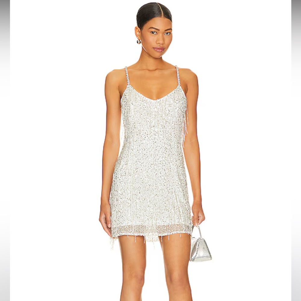 Show Me Your Mumu Sparks Fly Silver Sequin Dress